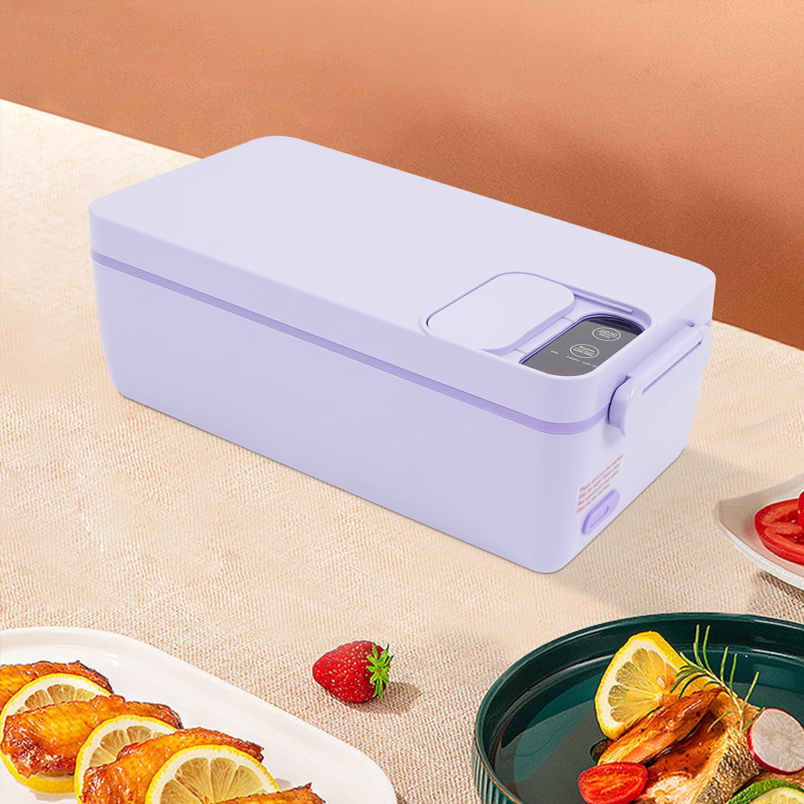 Fiambrera eléctrica con batería, 40 W, caja de almuerzo eléctrica portátil con bolsa aislada, 1 L, fiambrera térmica para alimentos, fiambreras de acero inoxidable con función aislante, para