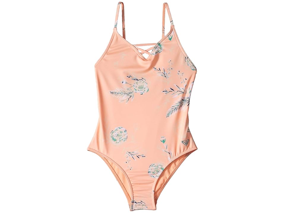 

Roxy Kids Darling One-Piece Swimsuit (Big Kids) (Souffle Flowers in the Air Swim) Girl's Swimsuits One Piece, Orange