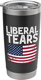Liberal Tears Funny Republican Conservative & American Flag Stainless Steel Insulated Tumbler