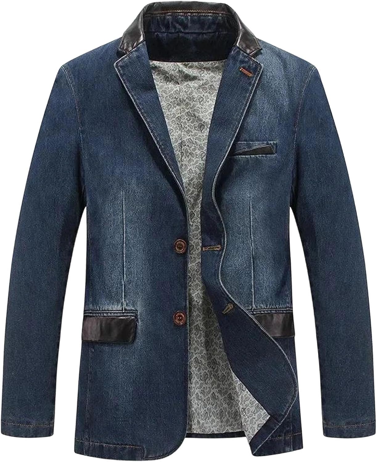 Men Fashion Casual Long Denim Jacket Spring Autumn Cotton Comfortable Daily Wear Jean Coat