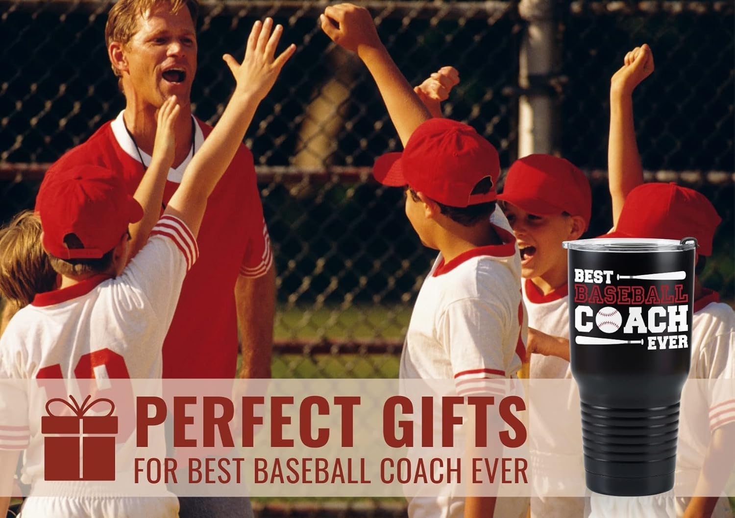 Onebttl Baseball Coach Gifts, Funny Gift Idea for Appreciation, Christmas, Birthday, 30oz Stainless Steel Insulated Travel Mug - Best Baseball Coach Ever - Image 2