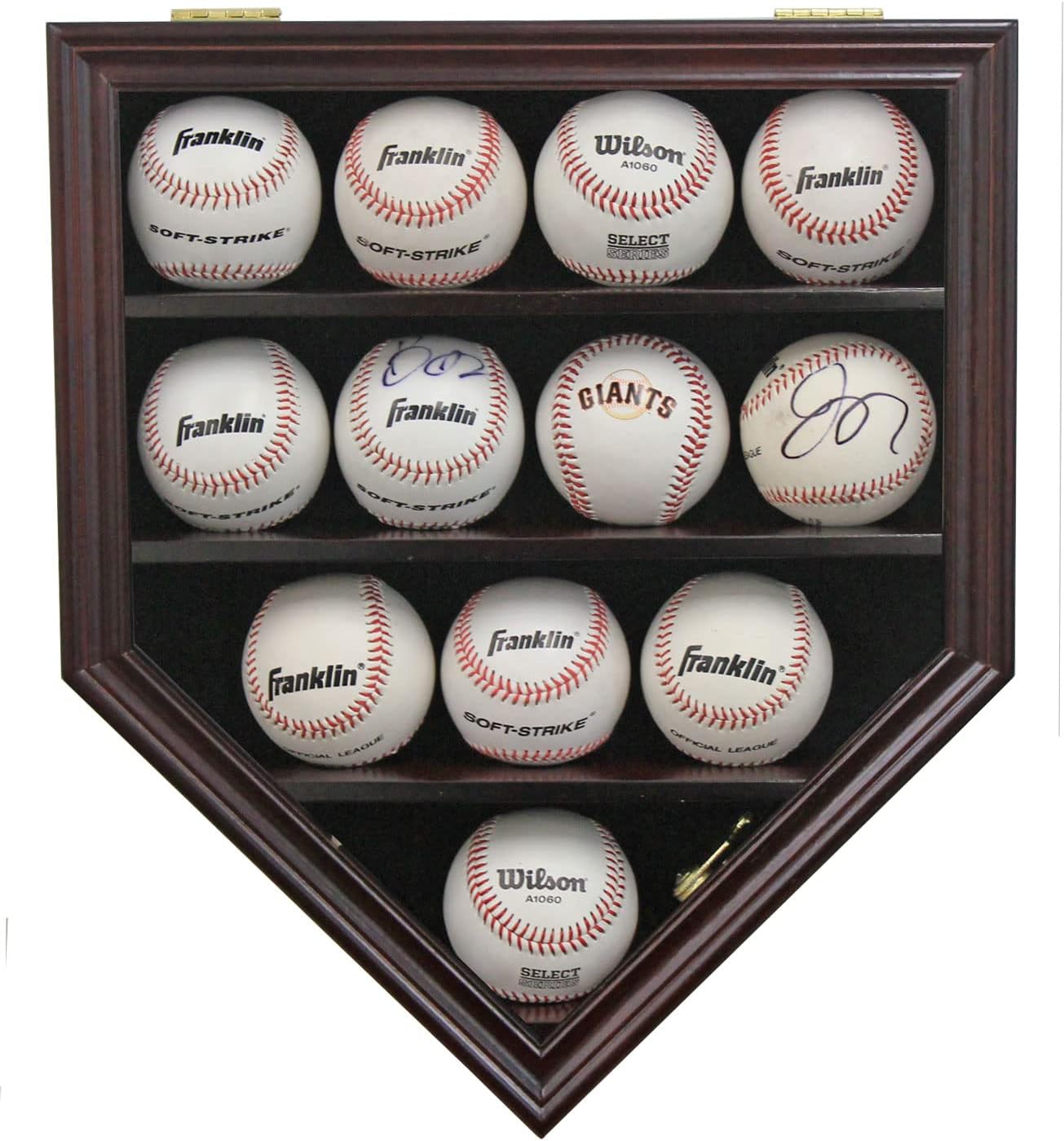 Baseball Display Case | Baseball Holders for Balls | Display Baseballs | 12 Ball Display Box | 96% Clear Antifade UV Protection | with Gold Locks for Homerun Autograph Ball | Small