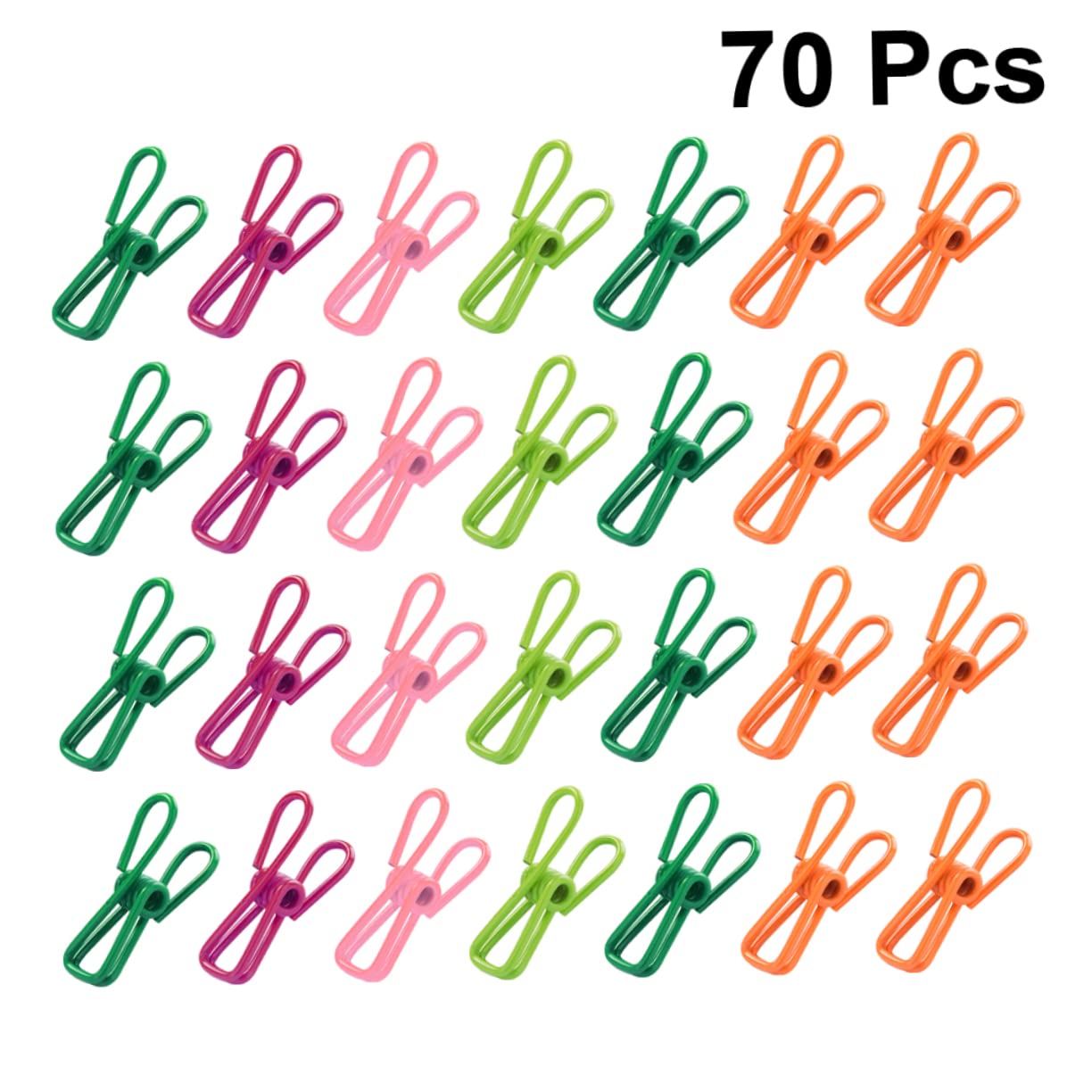 PRETYZOOM Mollette per Bucato Multiuso 70 Pezzi Molla Resistente in Plastica e Metallo, Bordi Lisci senza Sbavature, per Biancheria e Stuoie in Casa Colore Casuale