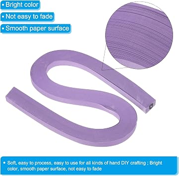 PATIKIL 240pcs Quilling Strips Paper 3/8(10mm) 21(54cm) Origami Paper Quilling Strip for Art DIY Craft Christmas, Violet Purple