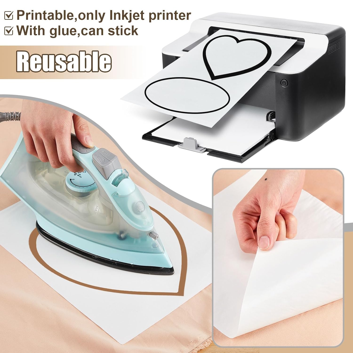 Fuyoooo 100 Pcs 100 Pcs Freezer Paper Sheets for Quilting, 8.5 x 11"
