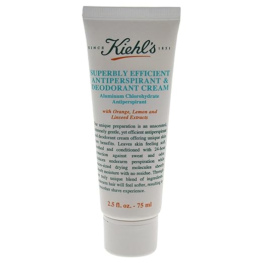 Kiehl's Superbly Efficient Antiperspirant & Deodorant Cream, 2.5 Ounce Beauty
