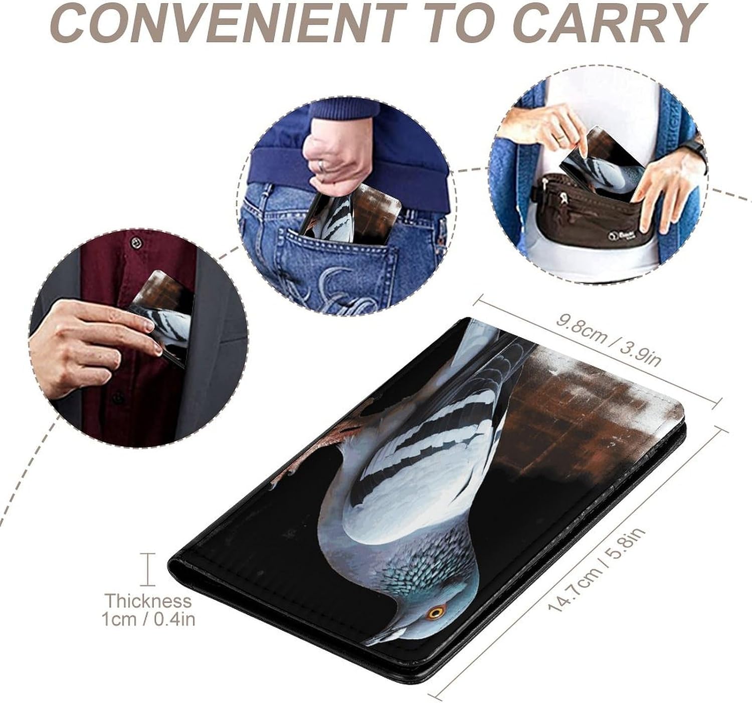 Pigeon Passport Holder for Travel Essentials Passport Wallet Cover Case PU Leather Passport Cover Passport Book Holders for Women And Men