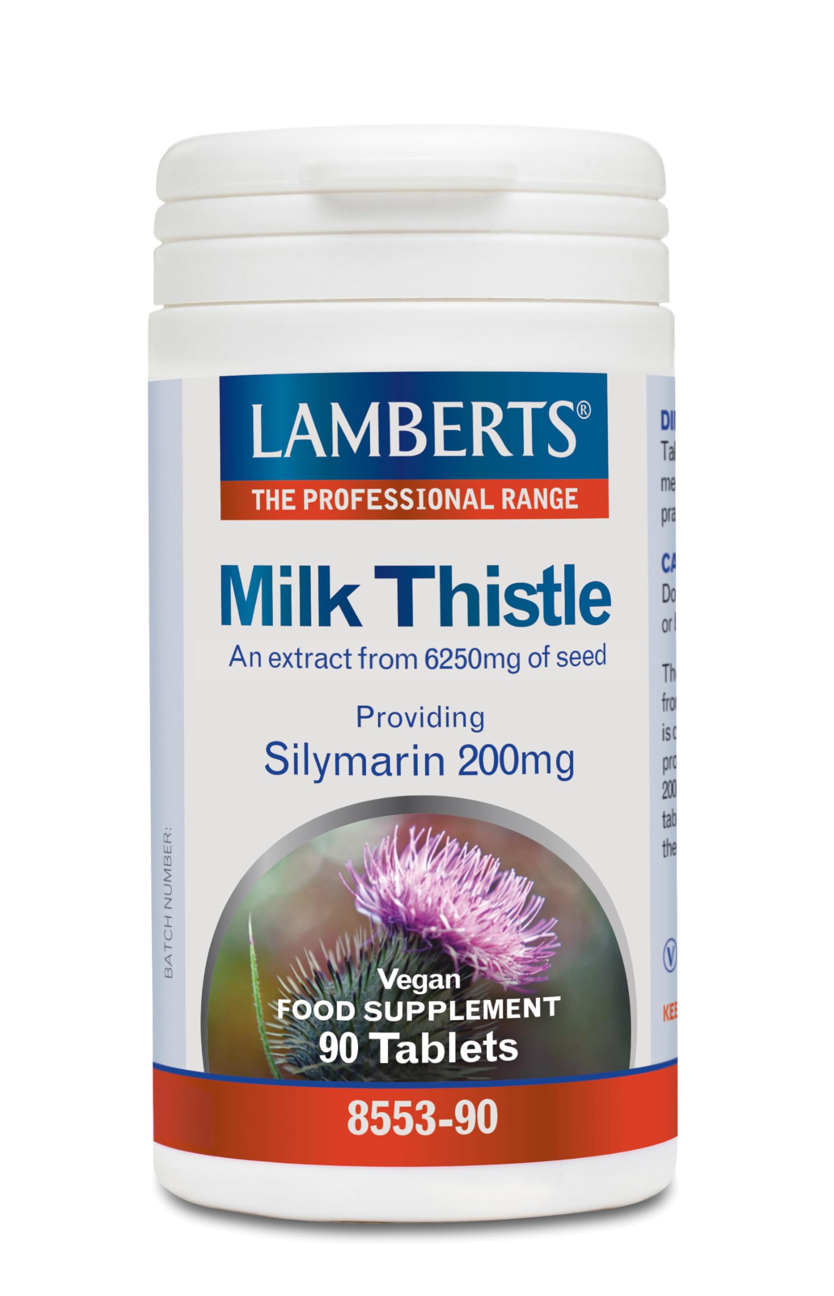 Lamberts Cardo Mariano 6250 mg | 90 Tabletas | Una al Día | Aportando 200 mg de Silimarina | Extracto Estandarizado 25:​1 | Calidad Farmacéutica GMP