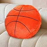 Plush Basketball Pillow Sports Basketball Throw Pillow Fluffy Couch Pillows Room Decoration Soft Cushion with Sports Ball Design 15.7 Inches