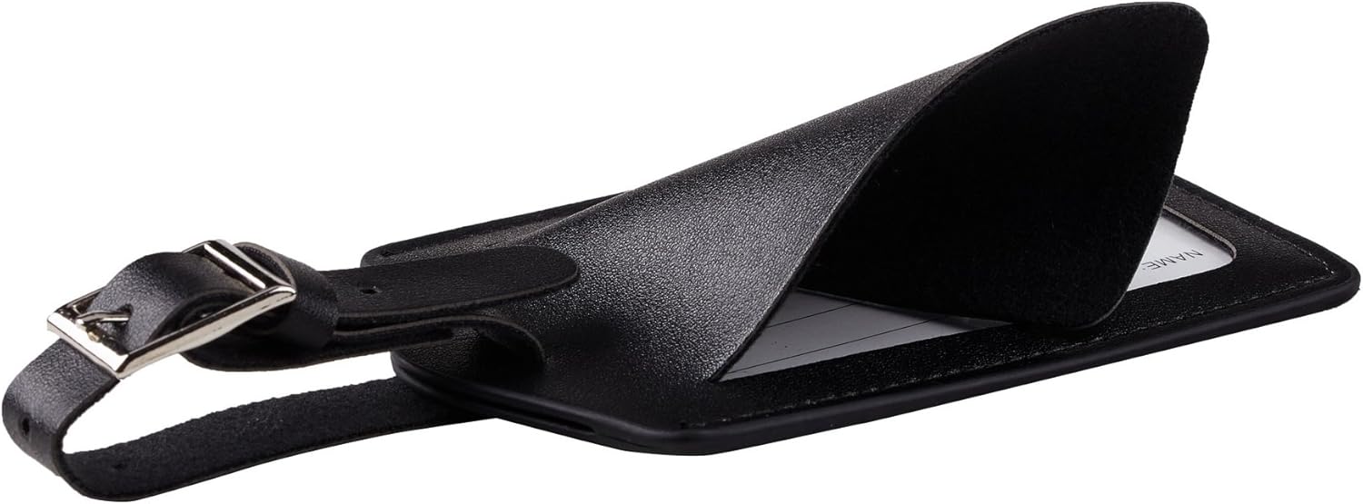  | 8 Pack Leather Luggage Travel Bag Tags by Travelambo Black | Luggage Tags