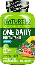 NATURELO Mens Multivitamins - One Daily Multivitamin for Men with Vitamins, Minerals & Organic Whole Foods, Boost Energy & Health, Non-GMO, 120 Vegetarian Capsules
