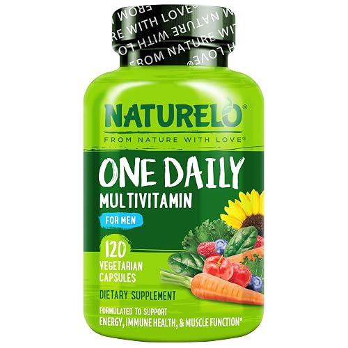 NATURELO Multivitamin for Men - One Daily, 120 Vegetarian Capsules | Vitamins, minerals & organic whole foods, non-GMO