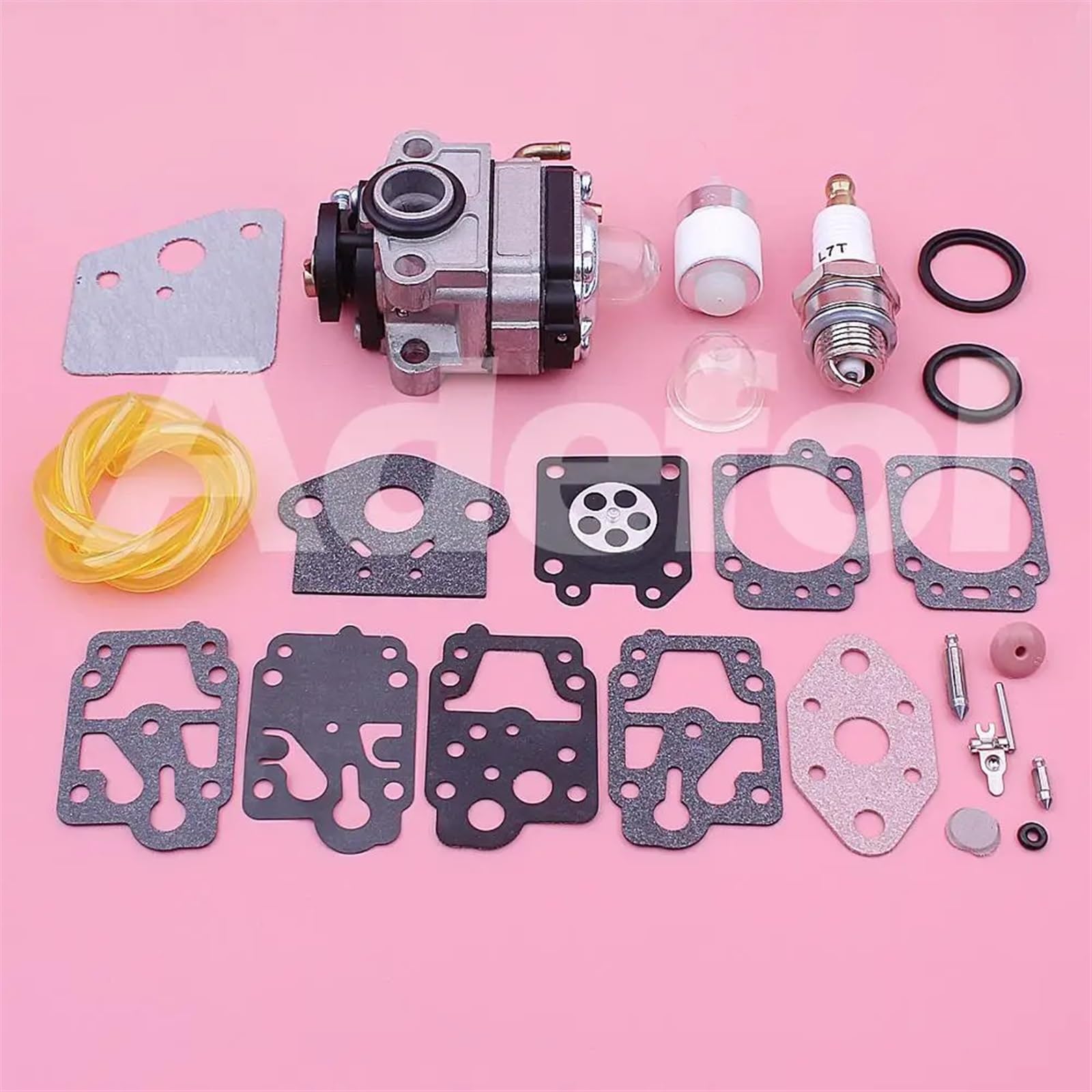 Gaźnik pasuje do Troy-Bilt TB26CO TB415CS TB475SS piła łańcuchowa 753-04296, 753-04745 W przewód filtra paliwa wąż Carb uszczelka zestaw naprawczy
