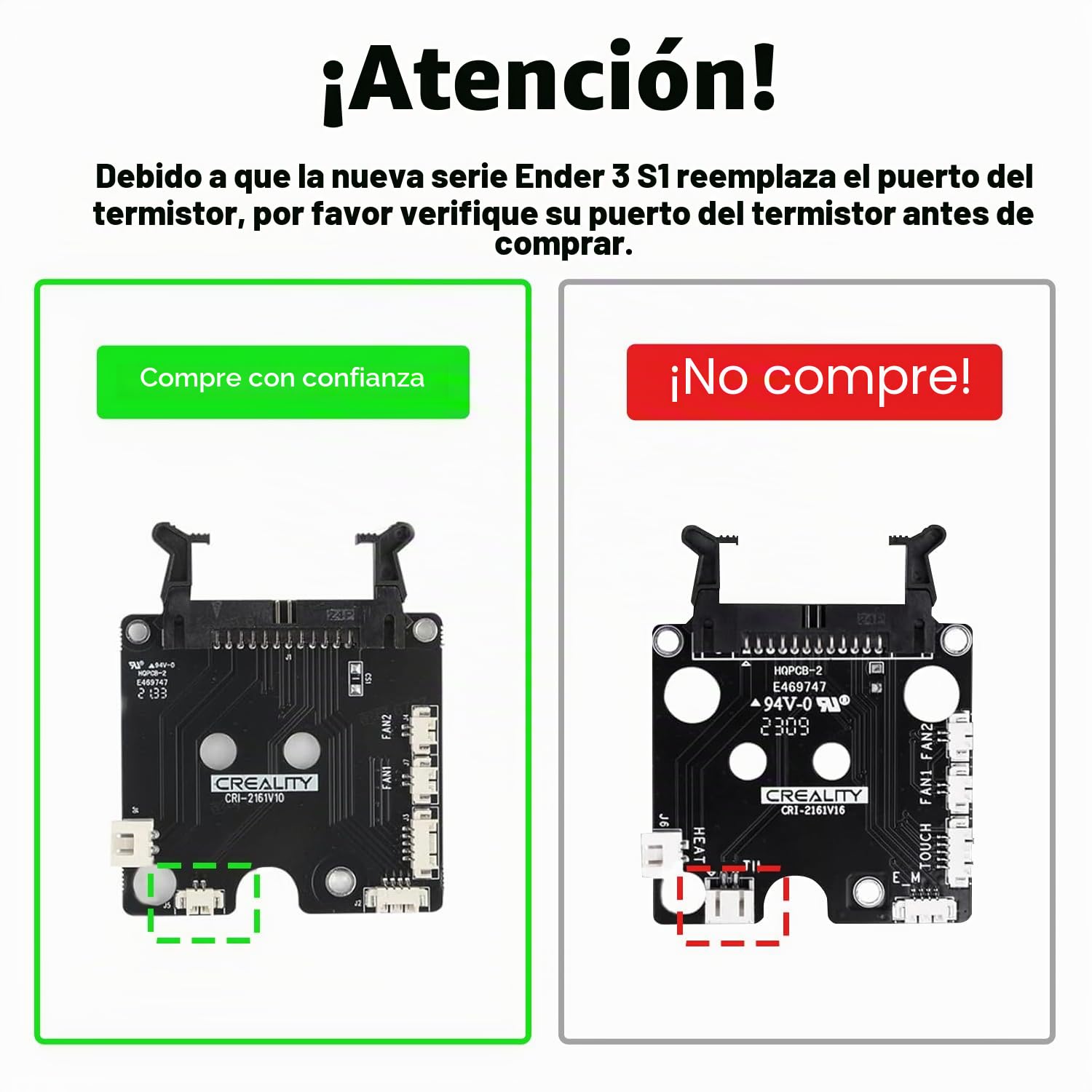 Creality Kit de bloque calefactor para extrusor Sprite original Termistores adicionales Hotend de alta temperatura Pro 300 ℃ 572 ℉ para Ender-3 S1 Plus, Ender-3S1, Ender-3S1 Pro, CR-10 Smart Pro