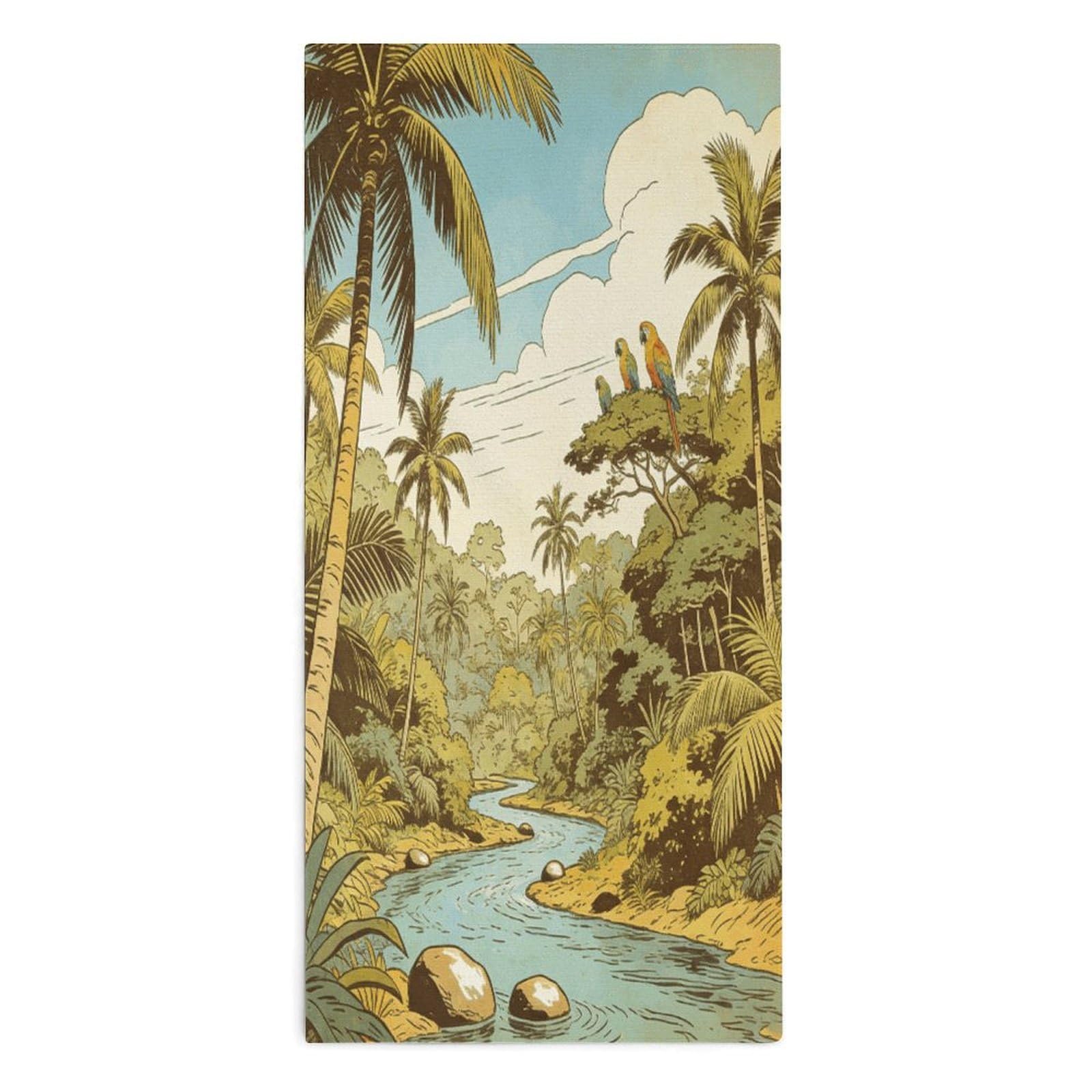 VstaDank Tropical Jungle Towel Quick Dry Absorbent Towels for Beach Thin Soft Lightweight Travel Bath Towel Sand Free Super Microfiber Face Towels for Sport Bath Adults