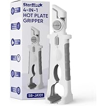 StarBlue 4-in-1 Hot Plate Gripper, Bowl Lifter, Bottle Opener & Nutcracker, Multi-Function Kitchen Tool for Hot Dishes, Bowls, Trays & More