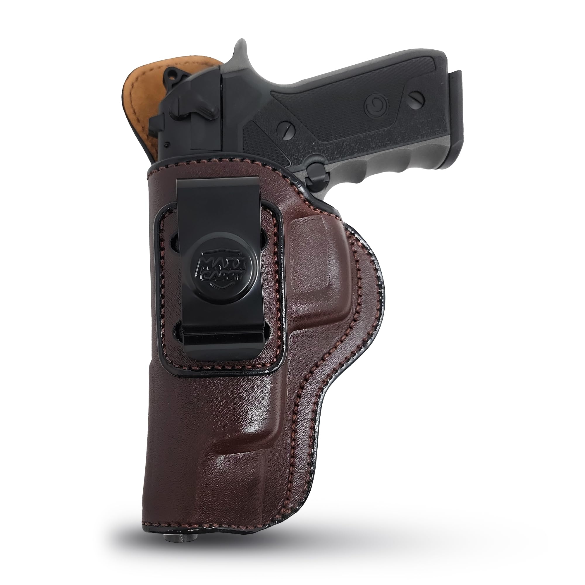 Genuine Leather Iwb Holster for Beretta 92FS Pistol - Tactical Handgun Iwb Leather Holster Beretta - Leather Concealed Carry Holster - Comfortable Appendix Everyday Carry - Maxx Carry Holsters by PH