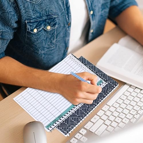 Miniatura 7 de Libro de registro de cheques encuadernado en espiral, libro de registro de cuentas de cheques para seguimiento de gastos de ingresos, cuaderno de