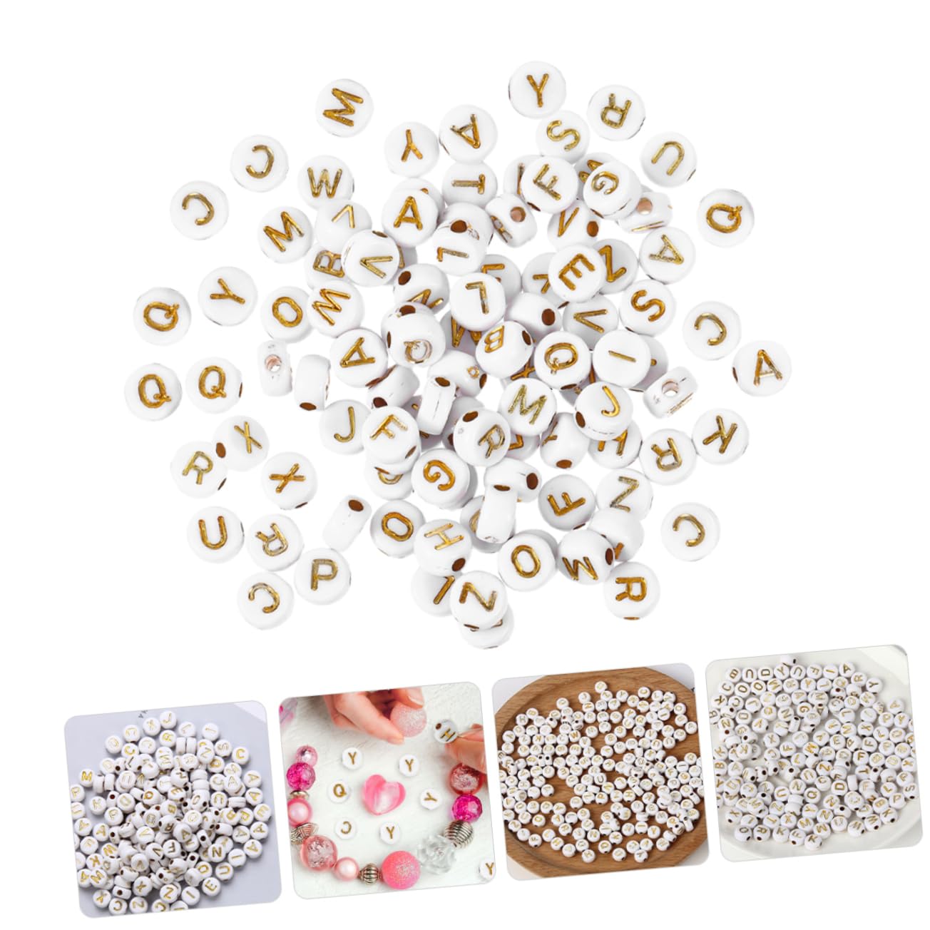 TEHAUX 3000piezas Abalorios De Letras Acrílicas Espaciadores Para Joyería Perfectos Para Pulseras y Collares Diseño Versátil y Práctico