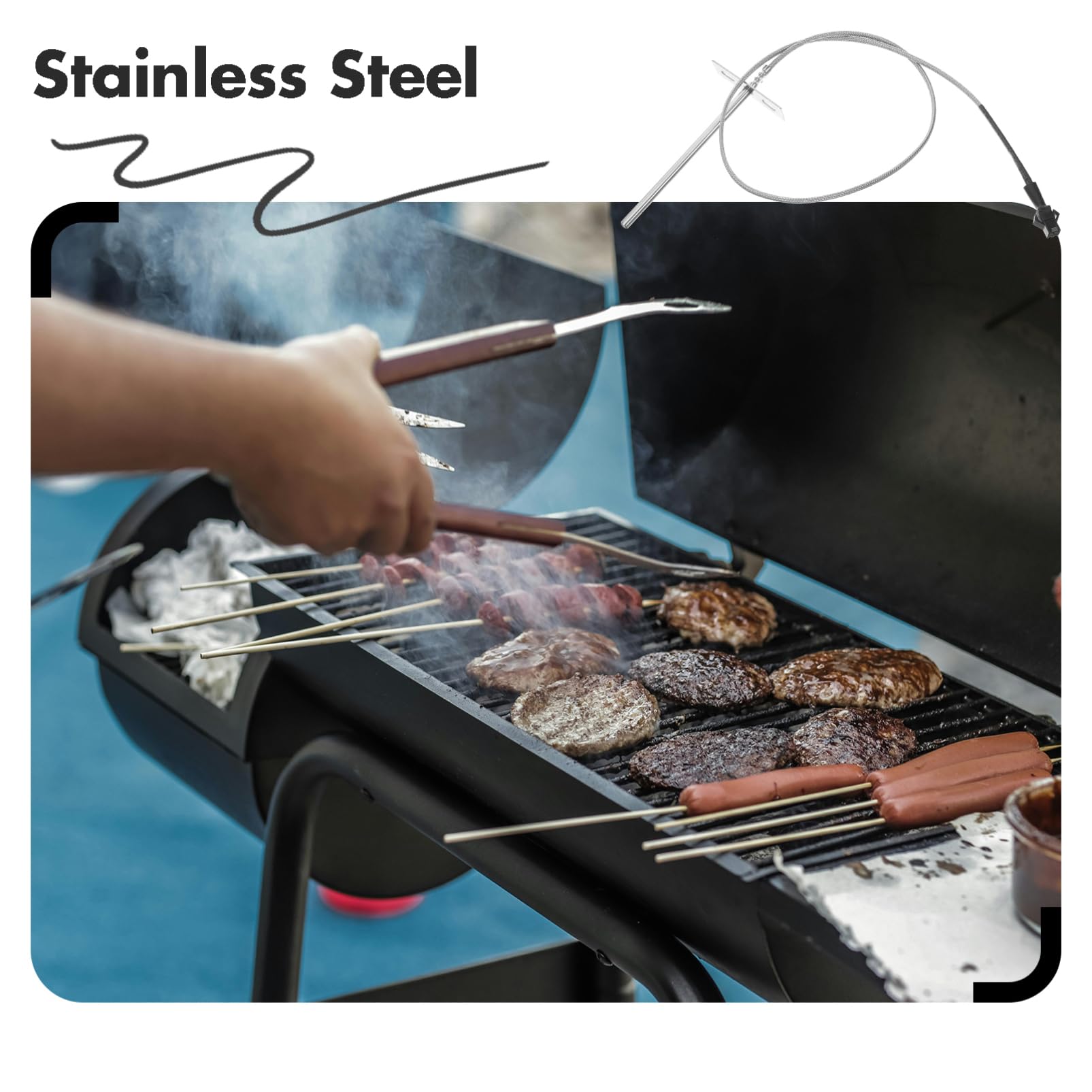 Mikikit 5 Set Temperatura per Termometro per Bbq Smoker Compatibile con Diversi Facile Installazione e Materiali Resistenti Temperature