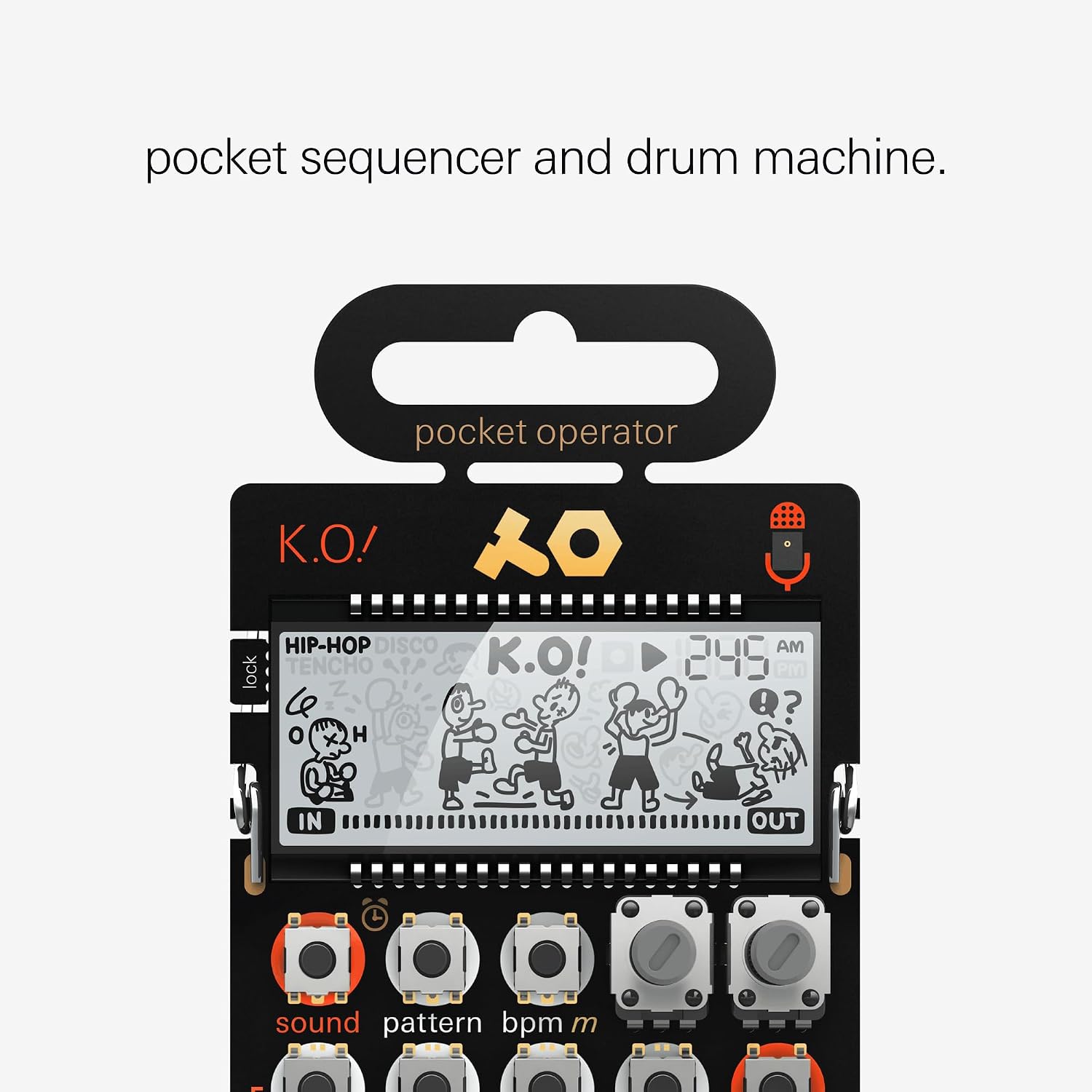 teenage engineering pocket operator PO-33 K.O! sampler and sequencer with built-in recording microphone