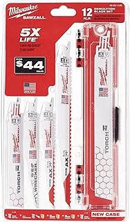 Milwaukee Electric Tool 49-22-1129 Sawzall Reciprocating Saw Blade Set, 12 Pc, White