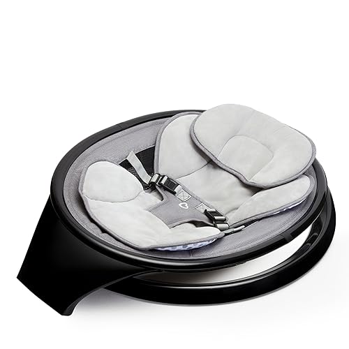 Miniatura 5 de Munchkin Columpio de bebé ligero habilitado para Bluetooth con balanceo natural en 5 rangos de movimiento, incluye control remoto, color negro