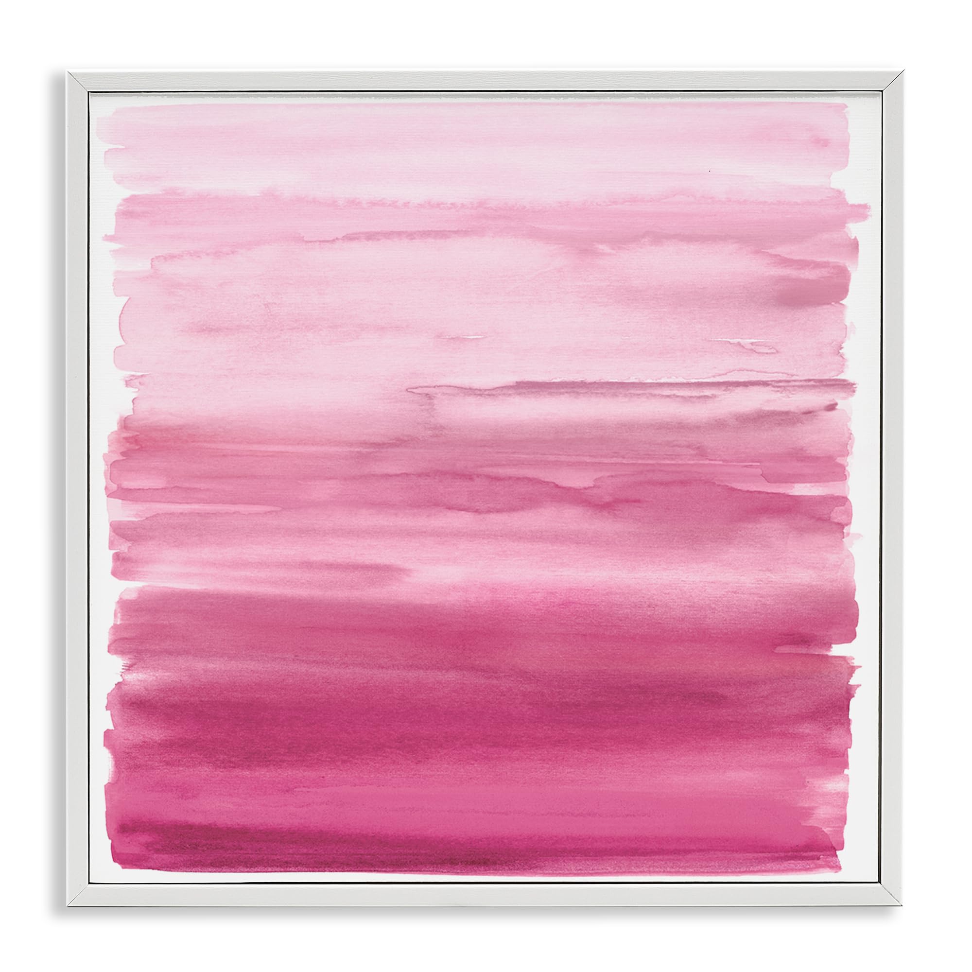 Stupell Industries Coastal White (Textured) 'Gradient Pink Blush'| Framed Giclee Art