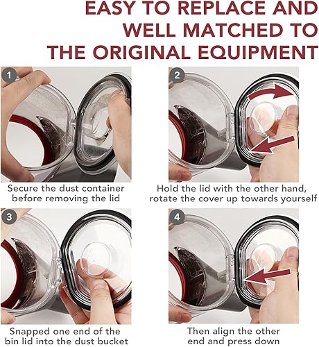 Miniatura 3 de Tapa de depósito de polvo compatible con aspiradora Dyson repuesto de tapa de depósito de polvo V7 V8 SV10 SV11 modelos Accesorios para aspiradora
