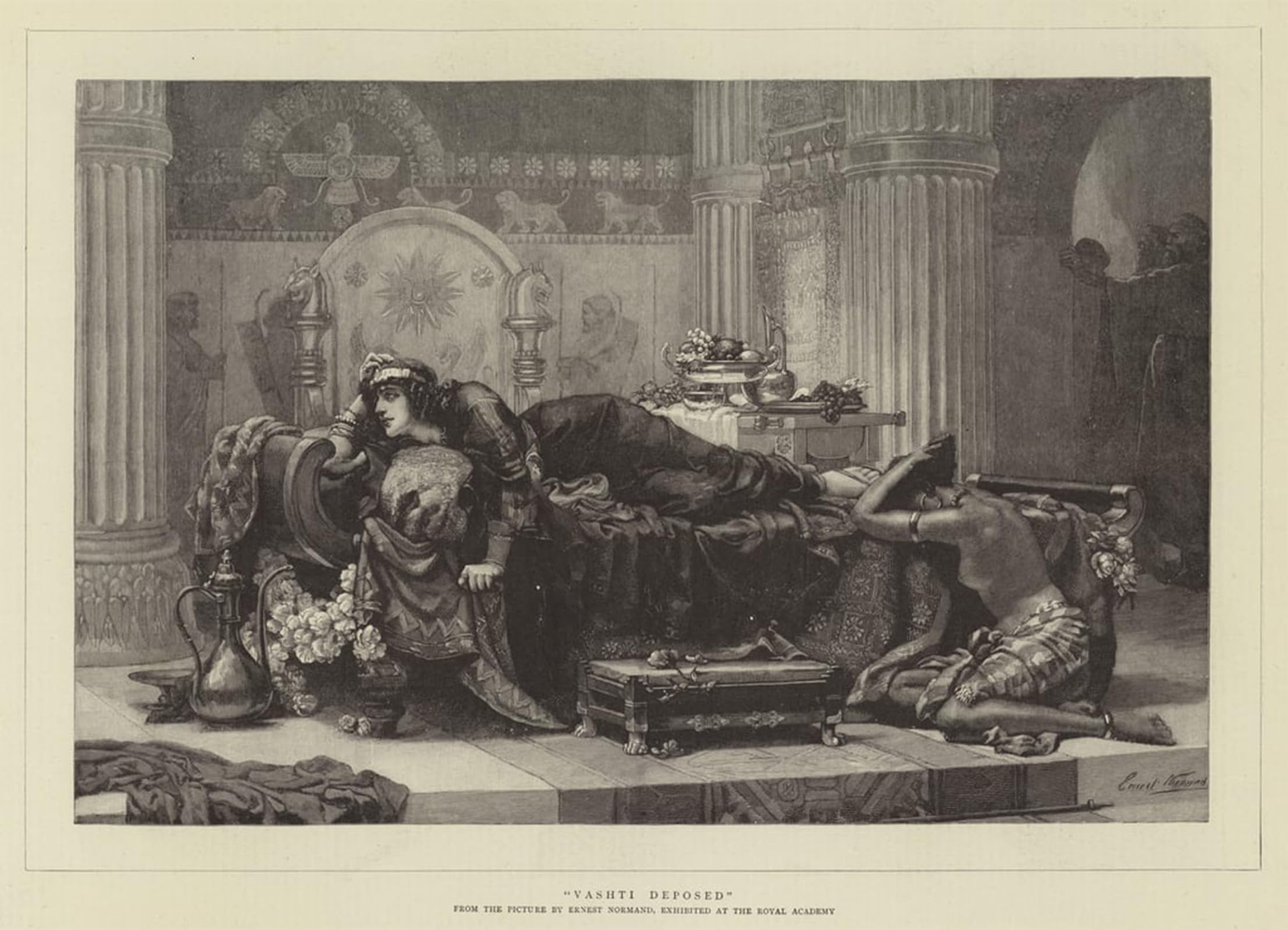 ARTXLXXBN Famous Painting Canvas Artwork Graffiti Print Vashti Deposed by Ernest Normand Portrait Canvas Image for Home Decor 60x90cm