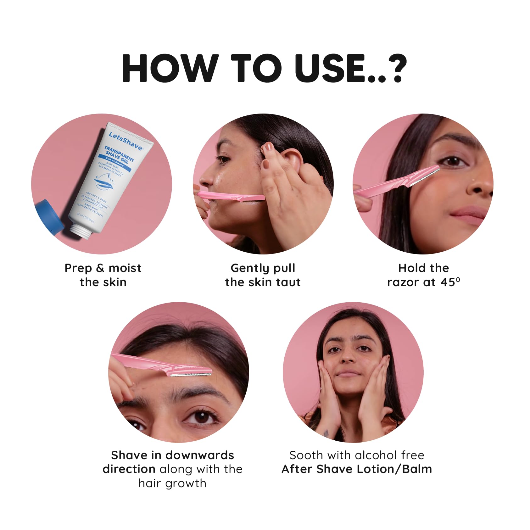 LetsShave Evior Reusable Face Razor for Women Facial Hair- 3 Razors | Instant & Painless Hair Removal | For Eyebrows, Upper Lip, Forehead, Peach Fuzz, Chin and Sideburns | Dermaplaning Tool 2