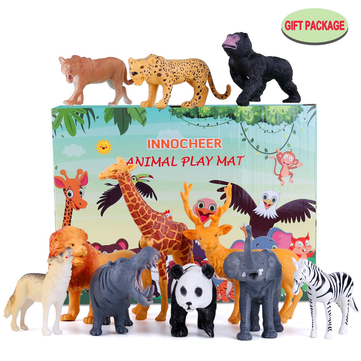 Buy INNOCHEER Safari Animals Figures Toys with Play Mat, Realistic