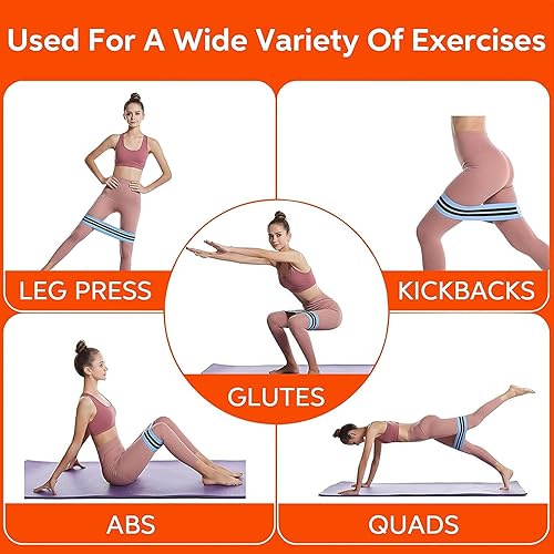 Miniatura 4 de ellostar Bandas de resistencia para ejercicio de piernas y glúteos, bandas antideslizantes fuertes y elásticas, bandas de entrenamiento duraderas