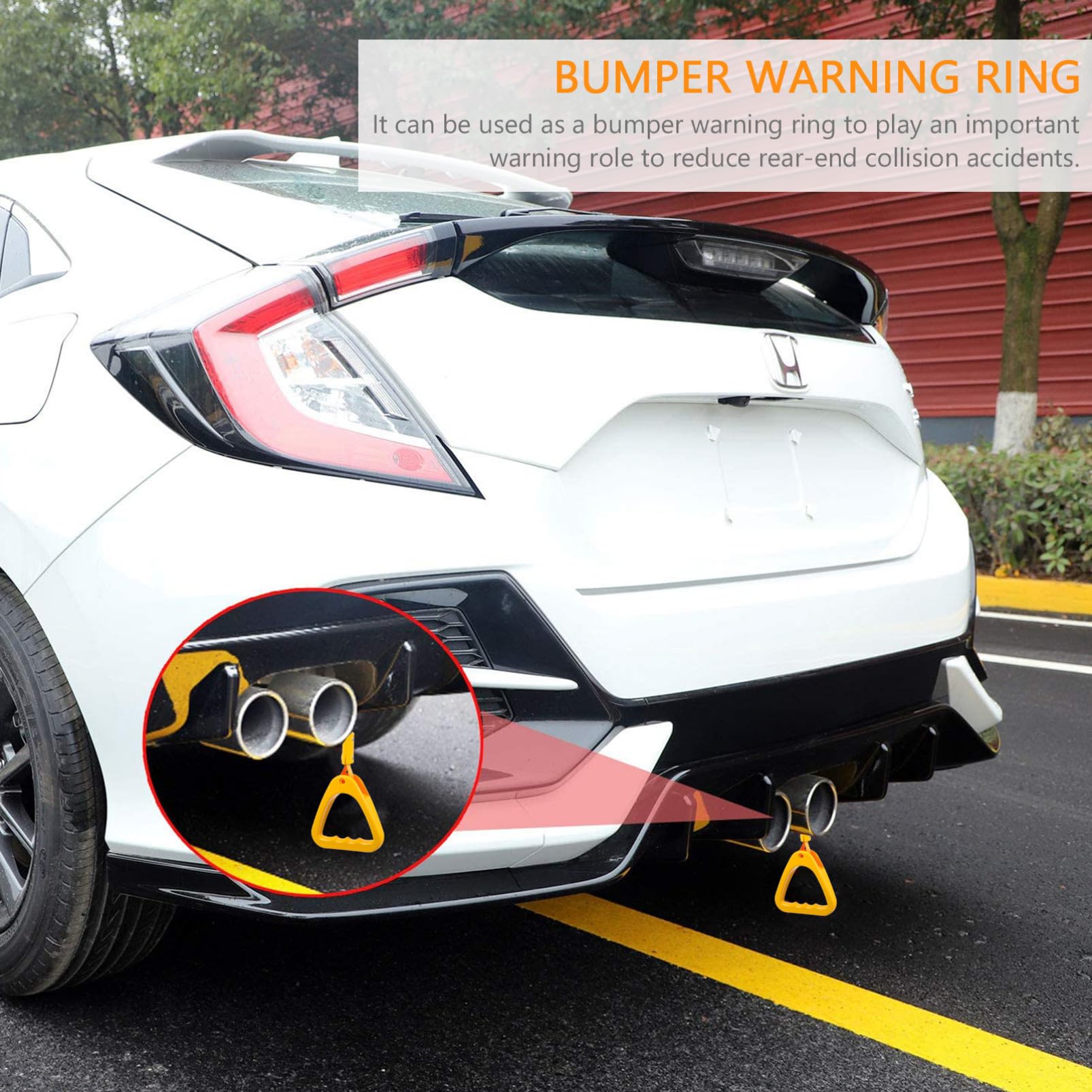 KICHOUSE 2pcs Rings Car Hand Straps Multifunction Handle for Cars Trains Subways Buses Trash Cans Chic Decorative Warning