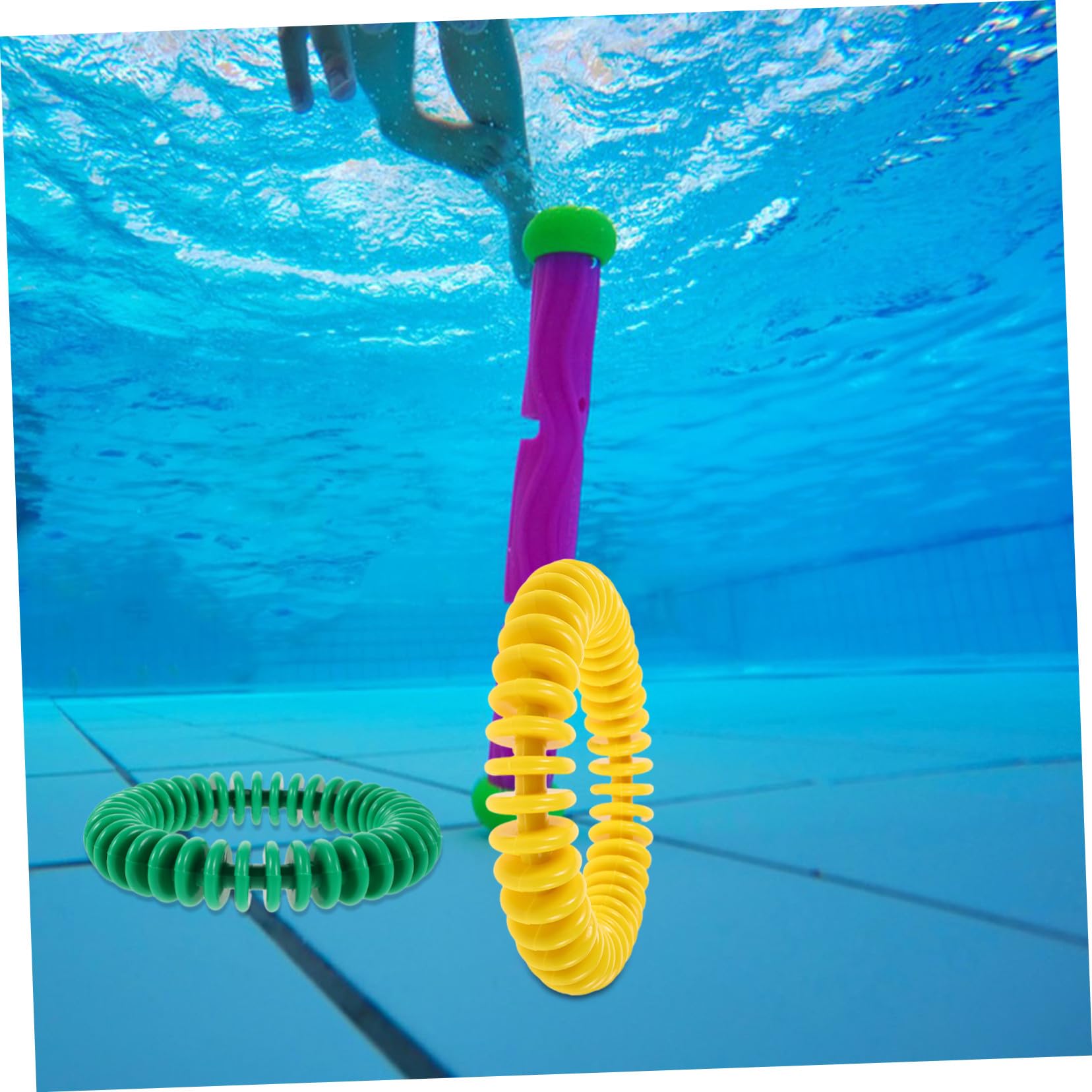 4 Pièces Bague D'entraînement De Plongée Accessoire De Formation des Anneaux De Plongée Jouets De Piscine De Plongeon De Piscine Plastique