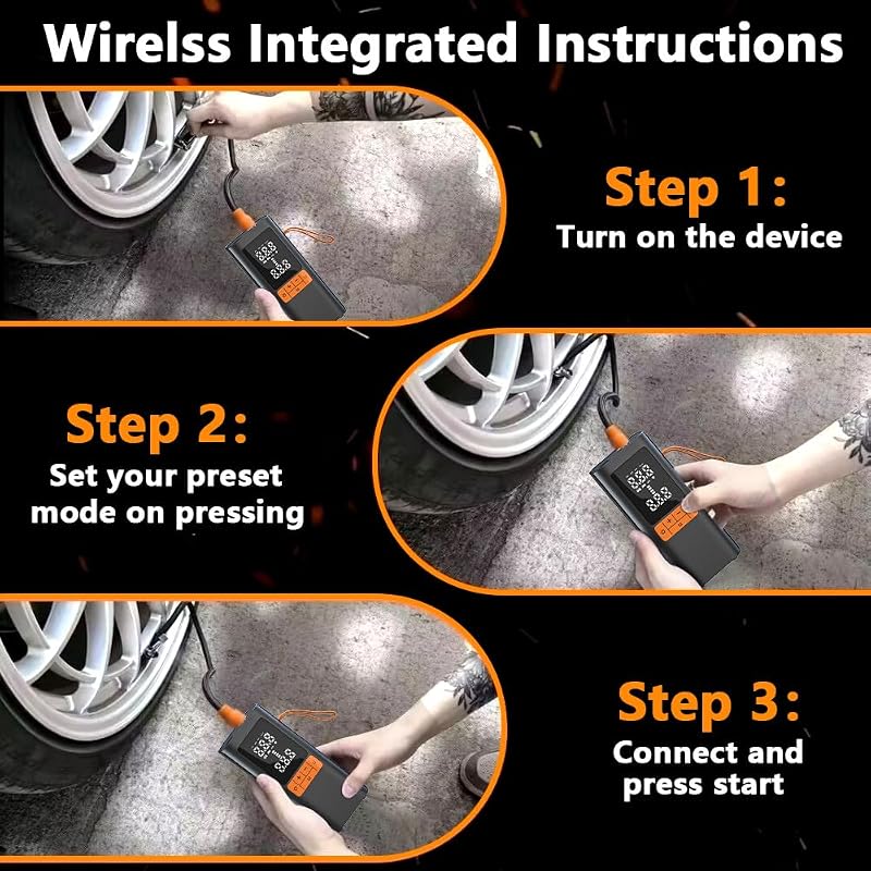 Bensejk Tire Inflator Portable Air Compressor – For cars, trucks, bikes and motorcycles