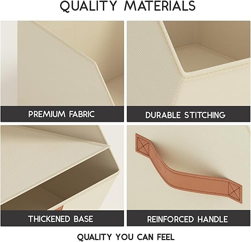 Miniatura 7 de Cubos de almacenamiento de tela para armario, paquete de 6 cubos cuadrados de almacenamiento con doble asa para ropa, toallas, juguetes, cubos