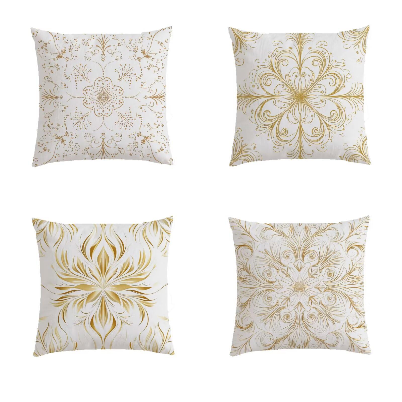 Housse de coussin 80x80cm lot de 4 carrées bohème pour salon de jardin et intérieur