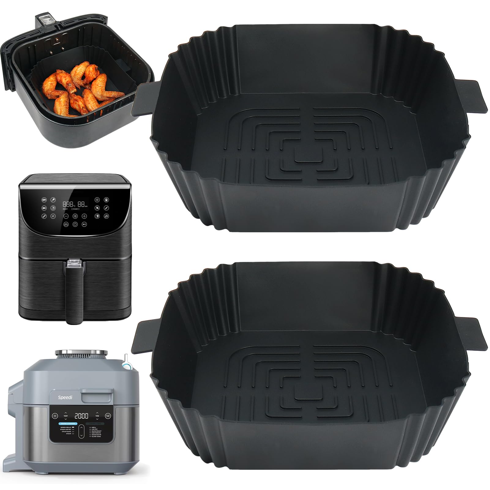 BYKITCHEN 2 Rivestimenti In Silicone Per Friggitrice Ad Aria: Addio Carta Forno, Benvenuto Riutilizzo! - 2