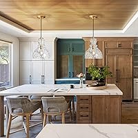 Vista 8 de Hammered Glass Pendant Light, Pendant Lights Kitchen Island, Brushed Brass Kitchen Island Light Large 10 inch Gold Glass Ceiling Pendant Lights Over