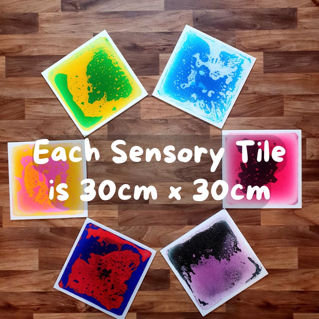 Liquid Sensory Floor Tiles, 6pc 30cm x 30cm, Interactive Autism Sensory Equipment - Image 3