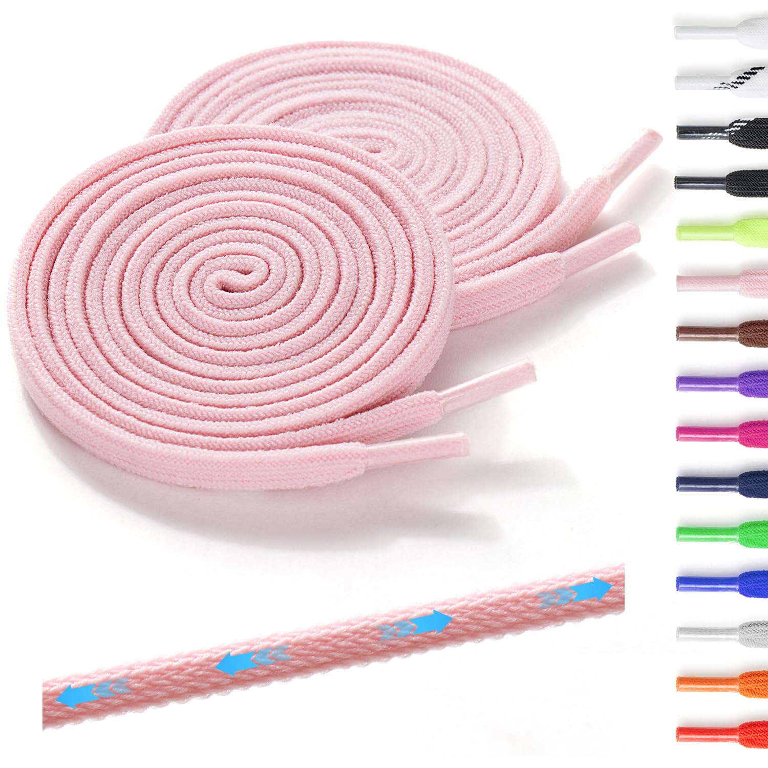 Photo 1 of **2 packs, one pack off white and one pack pink**Neo-wows Elastic Shoe Laces, 2 Pairs No Tie Stretch Shoelaces for Sneakers, Slip On Laces for Kids & Adults