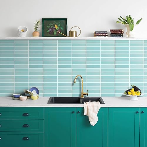 Miniatura 7 de Azulejos autoadhesivos para despegar y pegar, diseño más grueso de 12 x 12 pulgadas, para cocina, baño, sala de estar, caravana, etc. (10 hojas).