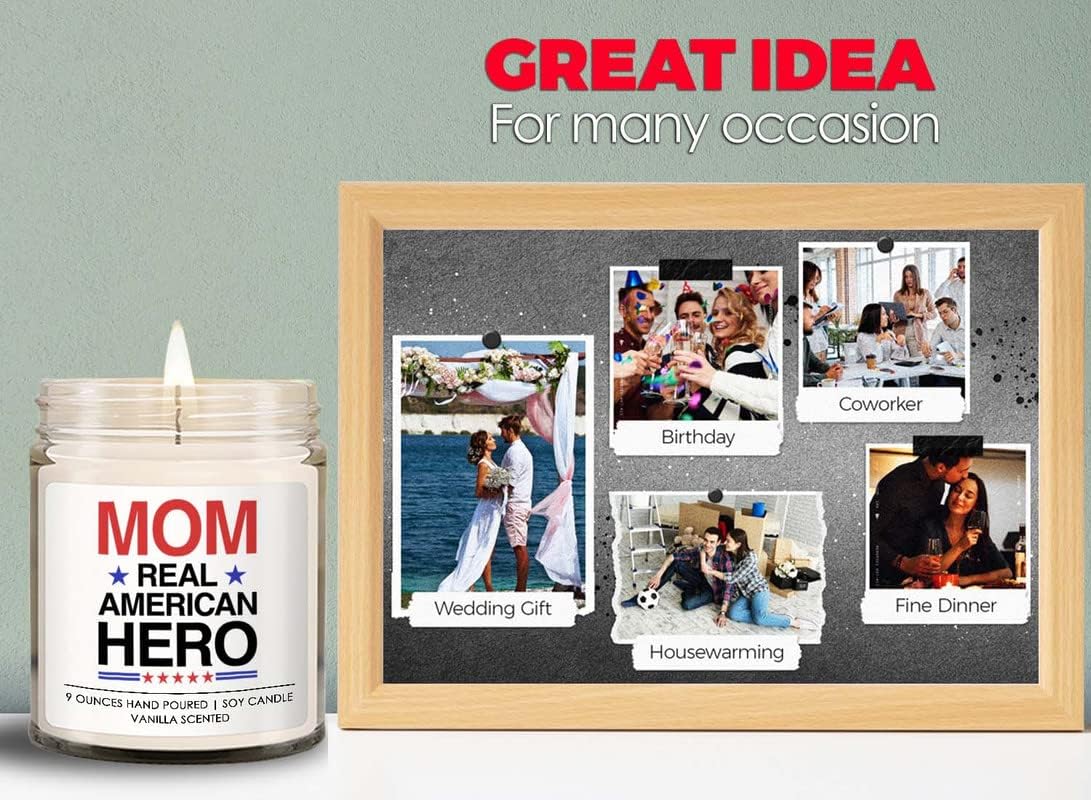 Mother's Day Politics Vanilla Candle - Mom Real American Hero - Anniversary 50th Birthday New Age Mama Wife BFF