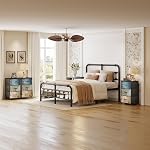 Mexin Dresser for Bedroom, Fabric Dresser with 3 Drawers, Metal Frame, Nightstand Bedside Furniture, Small Chest of Drawers for Living Room