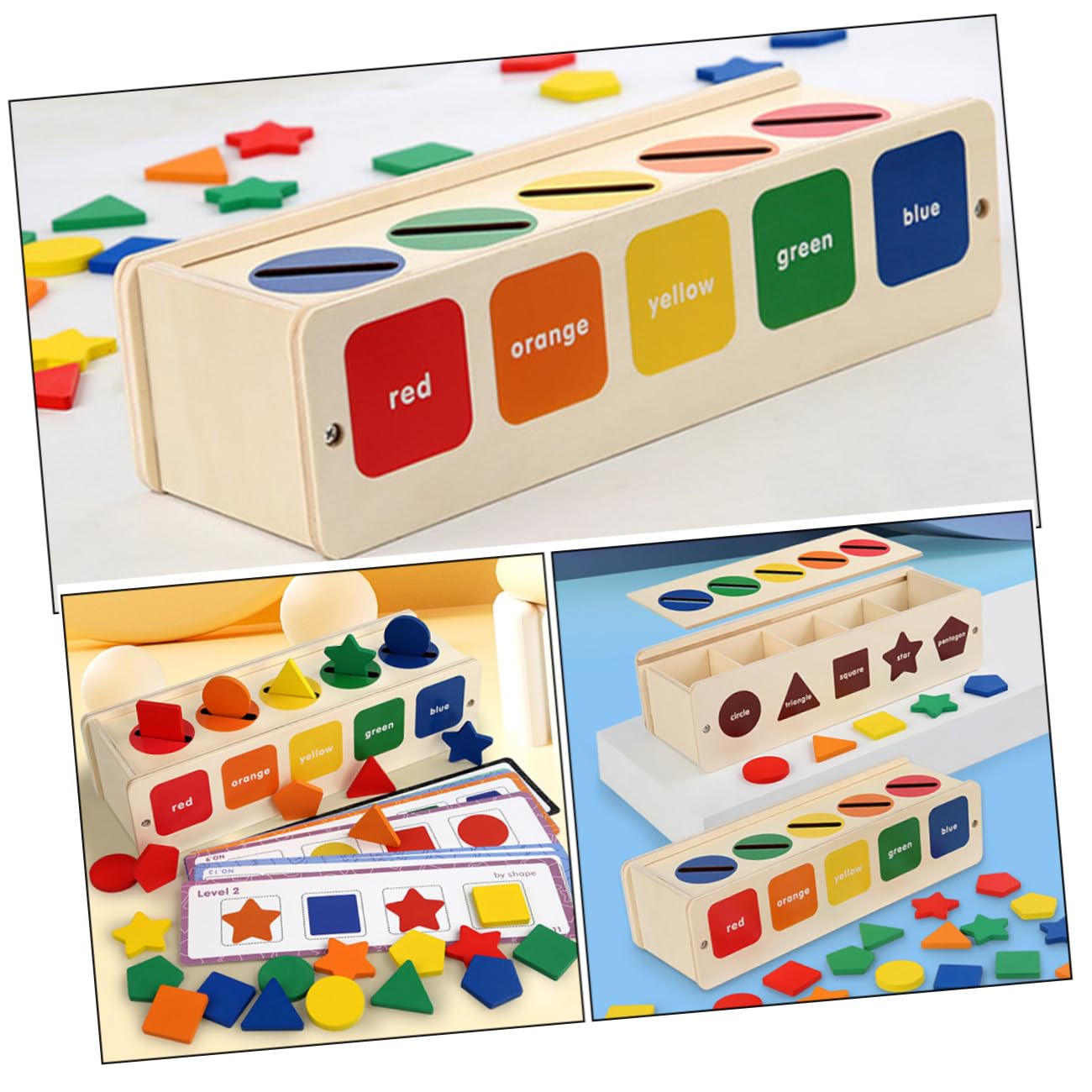 Box Classificazione Sagome in Legno Montessori per Bambini