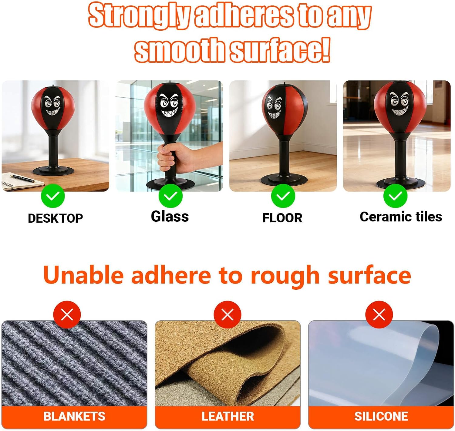 Desktop Punching Bag, Fun Punching Bag with Suction Cup, Ideal for Home or Office Tabletop Boxing, Stress-Relief Boxing Ball for Teens