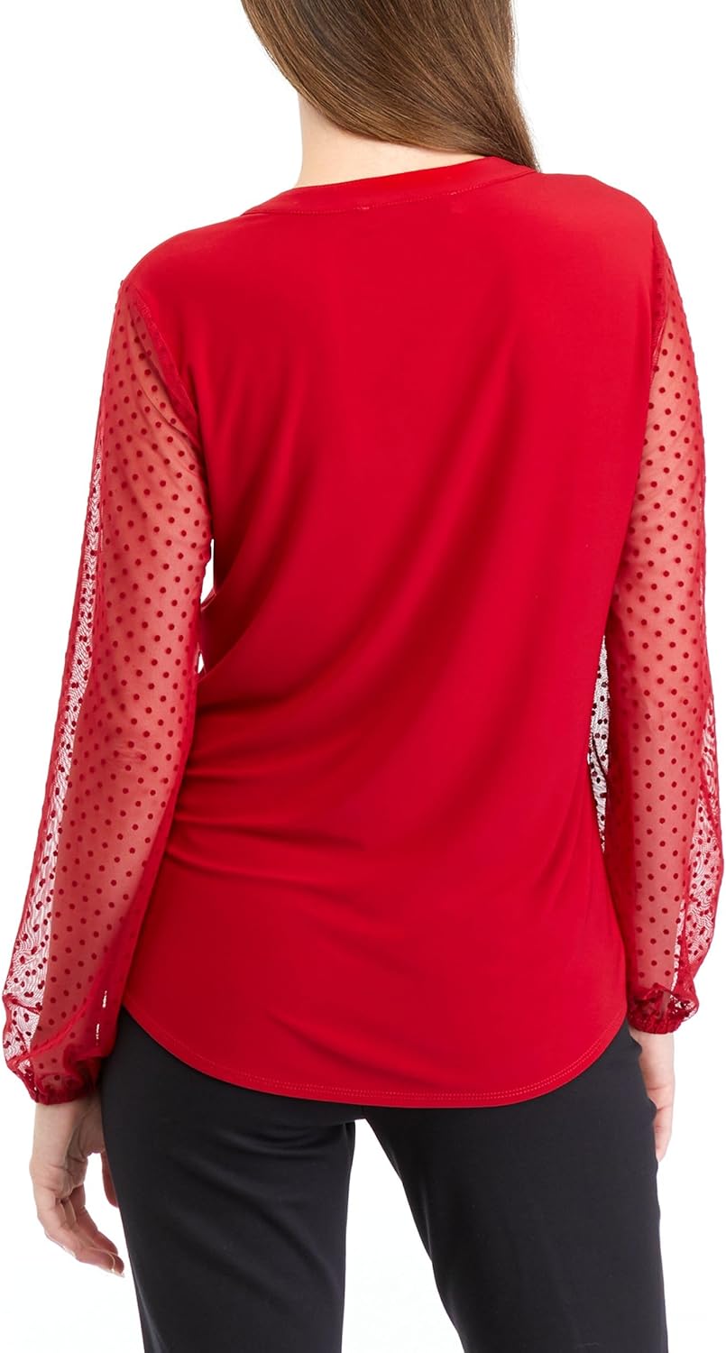 Kasper Women's Ls Split Neck