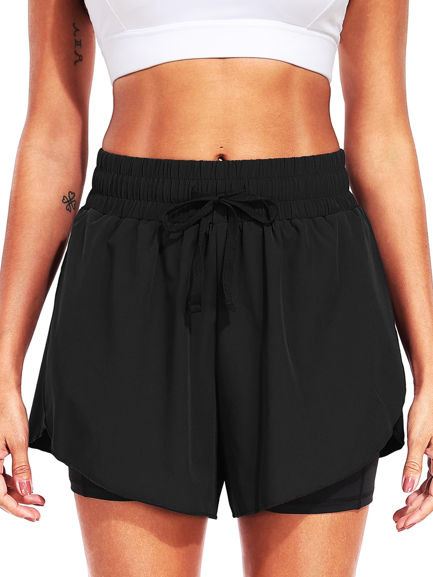 CADMUS 2-in-1-Laufshorts für Damen mit zwei Seitentaschen