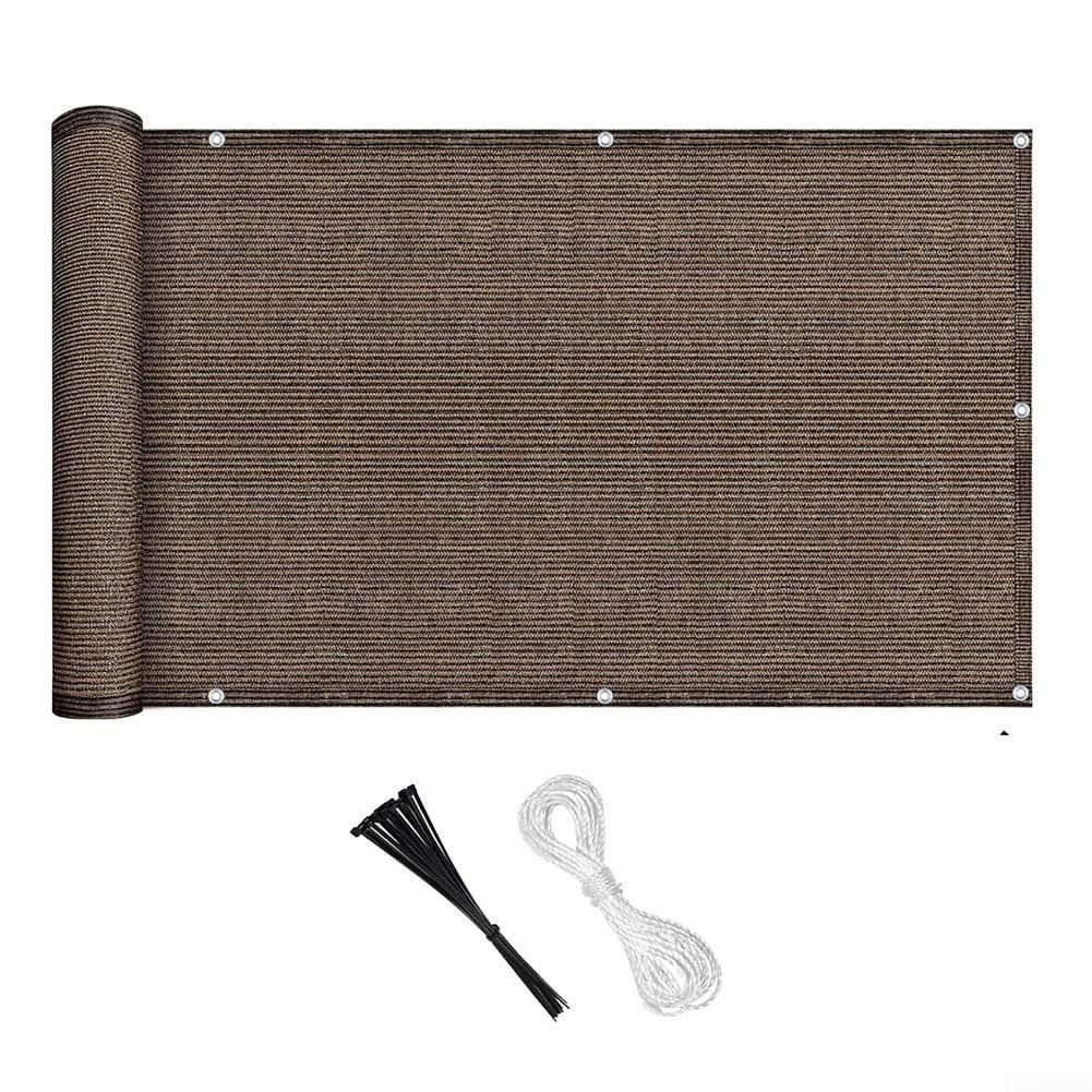 Brise-vue robuste en toile café 0,9x5m pour terrasse et balcon